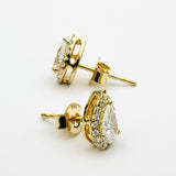 Studs Pera Oro Amarillo 1 ctw