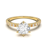 Tiffany Style Pavé Frame Yellow Gold