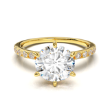 Tiffany Style Pavé Frame Yellow Gold
