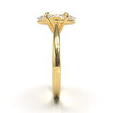 Cathedral Solitaire Frame 1.8mm thickness Yellow Gold