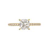 Yellow Gold Half Round Pavé Frame