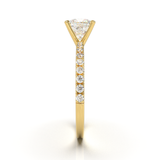 Yellow Gold Half Round Pavé Frame