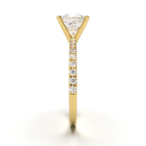 Yellow Gold Half Round Pavé Frame