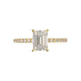 Yellow Gold Half Round Pavé Frame