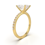 Yellow Gold Half Round Pavé Frame