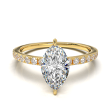 Yellow Gold Half Round Pavé Frame
