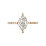 Yellow Gold Half Round Pavé Frame
