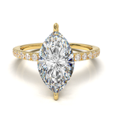 Yellow Gold Half Round Pavé Frame