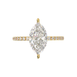 Yellow Gold Half Round Pavé Frame