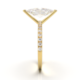 Yellow Gold Half Round Pavé Frame