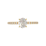 Yellow Gold Half Round Pavé Frame