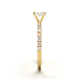 Yellow Gold Half Round Pavé Frame
