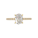 Yellow Gold Half Round Pavé Frame