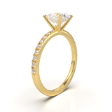 Yellow Gold Half Round Pavé Frame