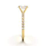 Yellow Gold Half Round Pavé Frame