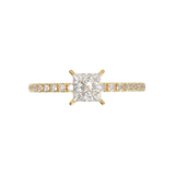 Yellow Gold Half Round Pavé Frame