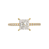 Yellow Gold Half Round Pavé Frame