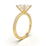 Yellow Gold Half Round Pavé Frame