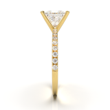 Yellow Gold Half Round Pavé Frame