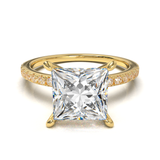 Yellow Gold Half Round Pavé Frame