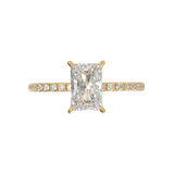 Yellow Gold Half Round Pavé Frame