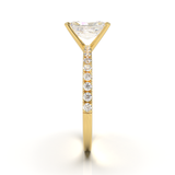 Yellow Gold Half Round Pavé Frame