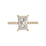 Yellow Gold Half Round Pavé Frame