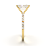 Yellow Gold Half Round Pavé Frame