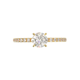 Yellow Gold Half Round Pavé Frame