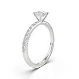 Anillo de compromiso estilo Pavé con diamante Redondo 0.50cts