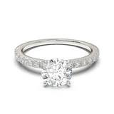 Anillo de compromiso estilo Pavé con diamante Redondo 0.50cts
