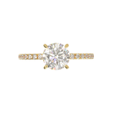 Yellow Gold Half Round Pavé Frame