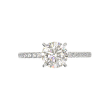Anillo de compromiso estilo Pavé con diamante Redondo 1cts