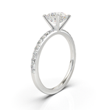 Anillo de compromiso estilo Pavé con diamante Redondo 1cts