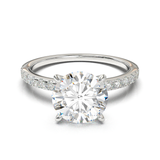 Anillo de compromiso estilo Pavé con diamante Redondo 1cts