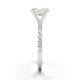 Pavé style engagement ring with 1.50cts Round diamond