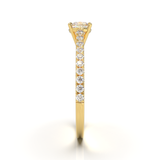 Yellow Gold Cathedral Pavé Frame