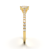 Yellow Gold Cathedral Pavé Frame