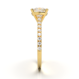 Yellow Gold Cathedral Pavé Frame
