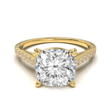 Yellow Gold Cathedral Pavé Frame
