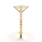Yellow Gold Cathedral Pavé Frame