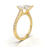 Yellow Gold Cathedral Pavé Frame