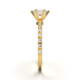 Tiffany Style Pavé Frame Yellow Gold