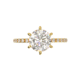 Tiffany Style Pavé Frame Yellow Gold