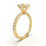 Tiffany Style Pavé Frame Yellow Gold