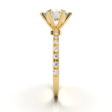 Tiffany Style Pavé Frame Yellow Gold