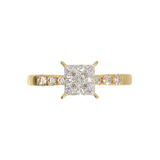 Pavé Frame 3,2,1 Yellow Gold