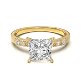 Pavé Frame 3,2,1 Yellow Gold
