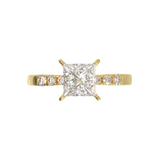 Pavé Frame 3,2,1 Yellow Gold