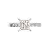Pavé Frame 3,2,1 White Gold